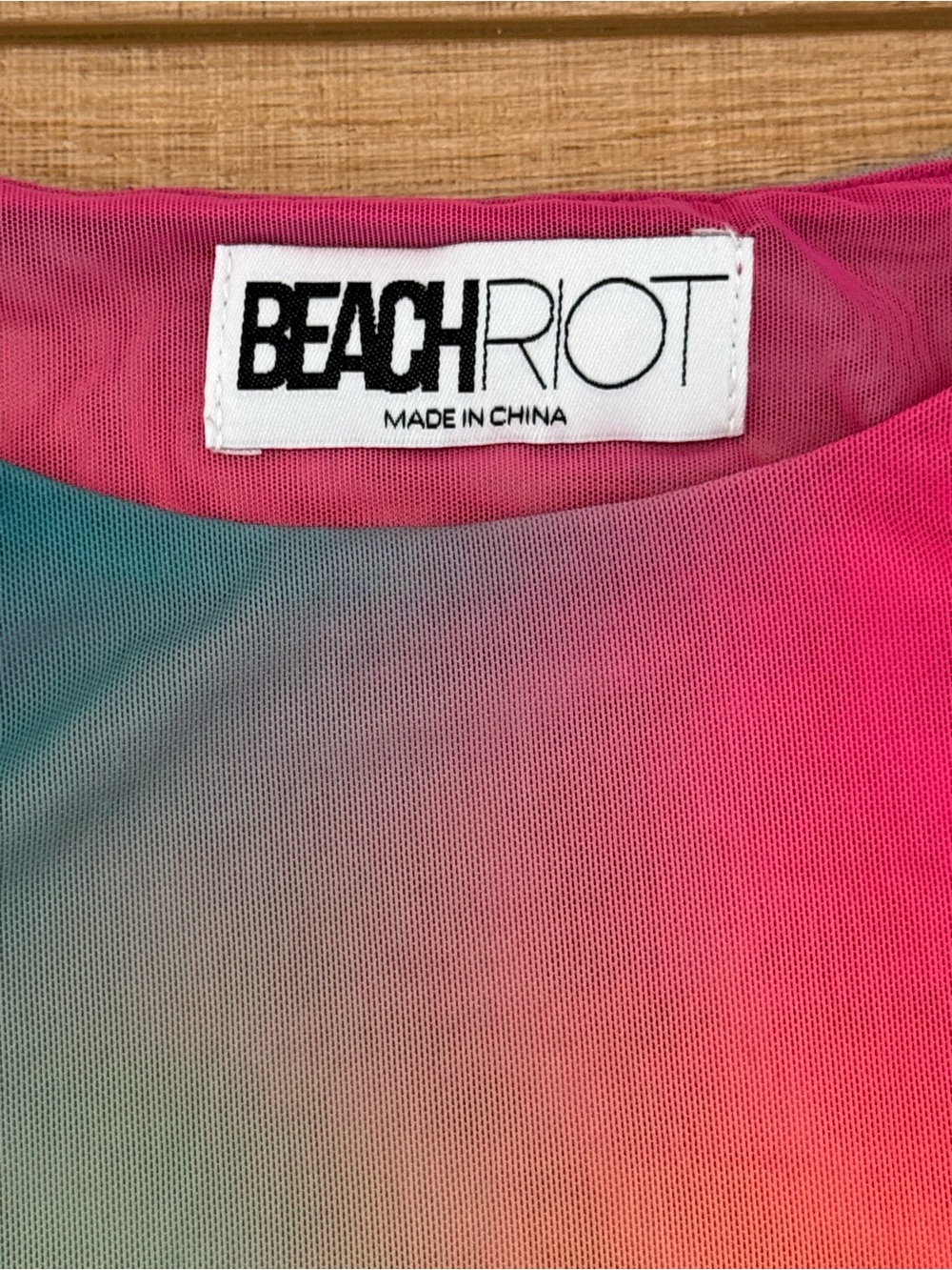 Beach Riot Multicolor Ombre Ruched Bodycon Dress Ruffles Hem Size Small - Picture 5 of 7